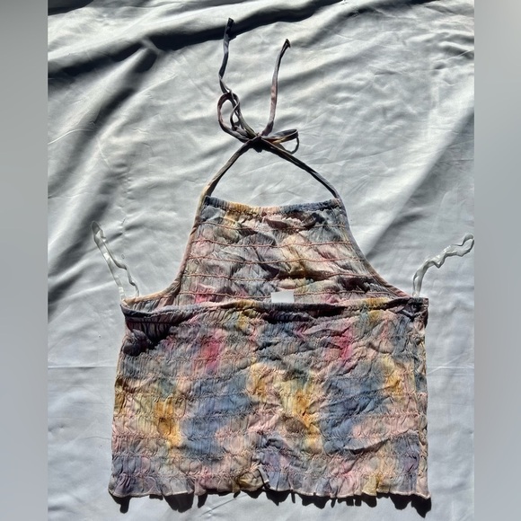 American Eagle Pastel Tie Dye Stretch Halter Top XL - Picture 3 of 9